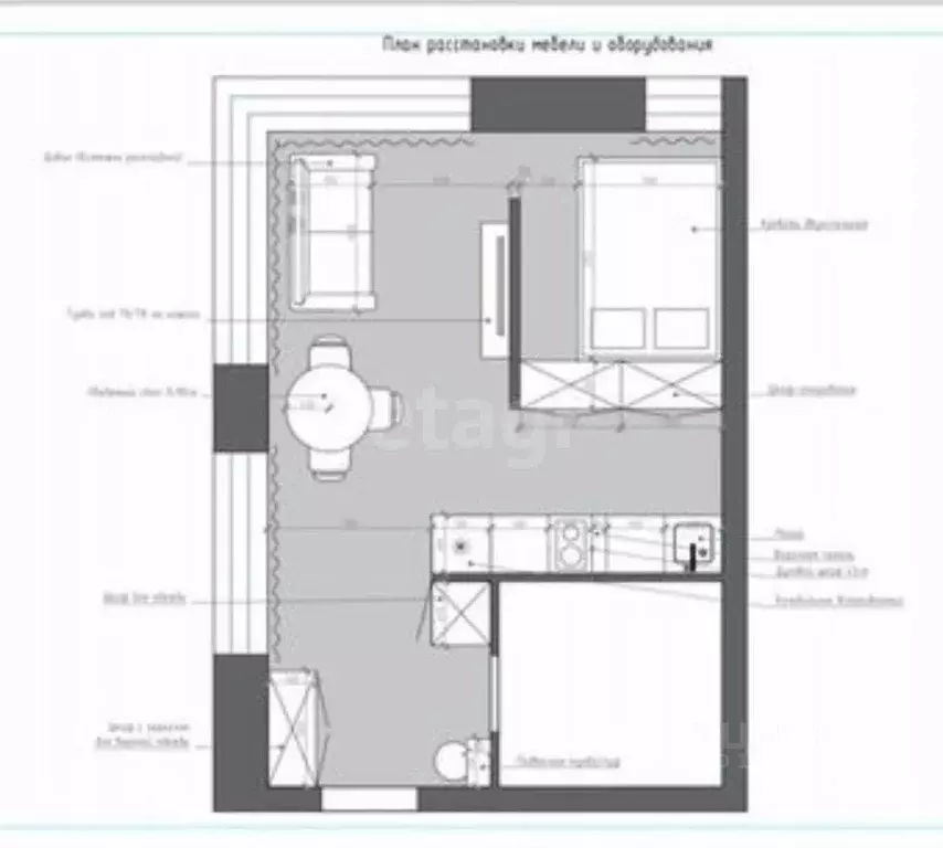 Студия Москва ул. Мустая Карима, 12 (31.0 м) - Фото 2