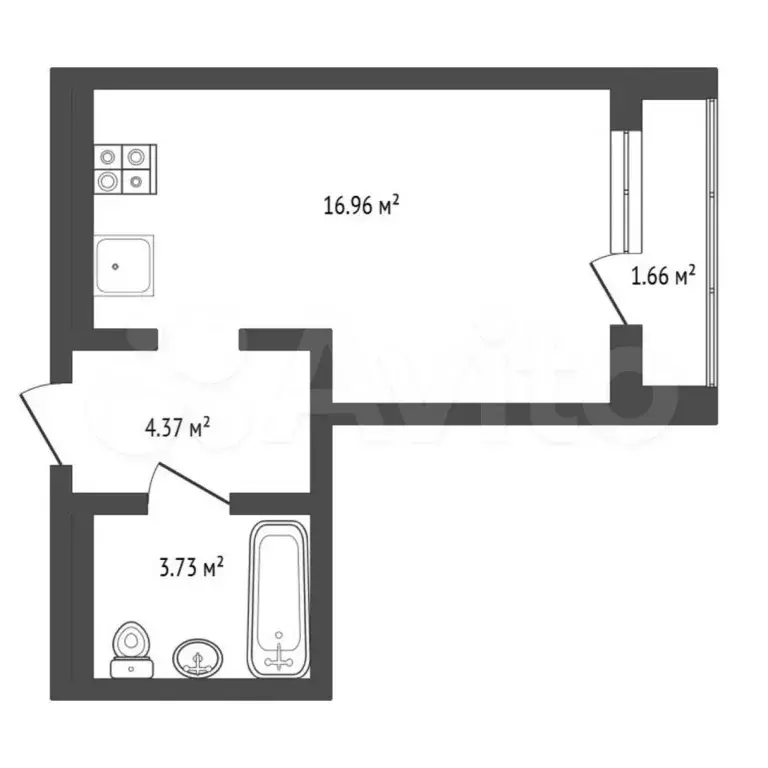 Квартира-студия, 25 м, 4/9 эт. - Фото 0