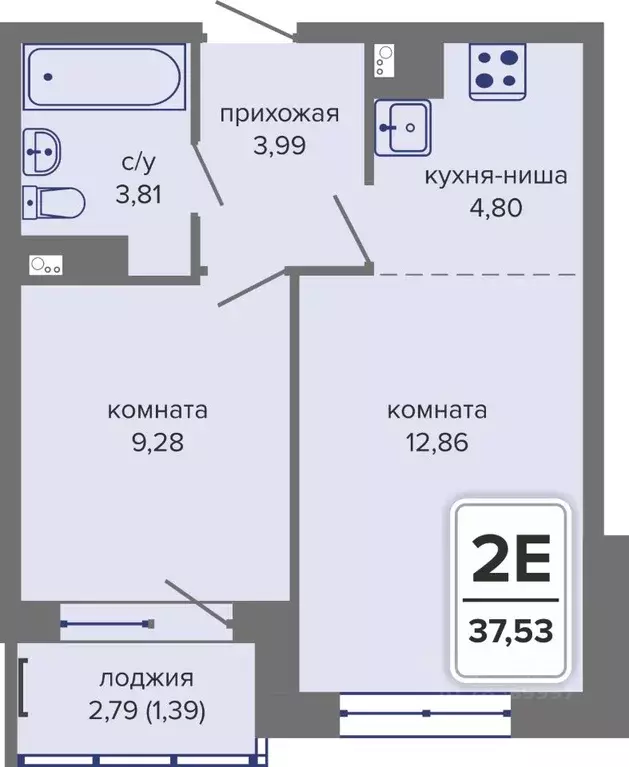 2-к кв. Пермский край, Пермь Гайва мкр,  (37.53 м) - Фото 1