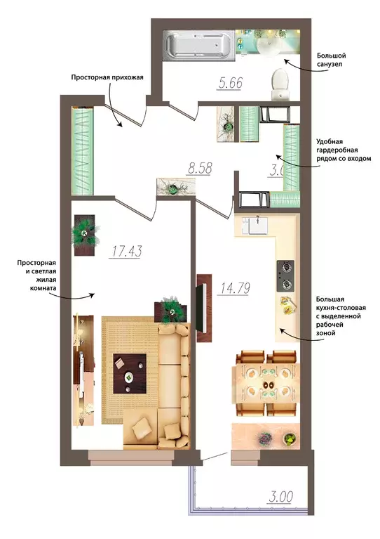 Продаётся 1-к квартира, 49 м - Фото 0