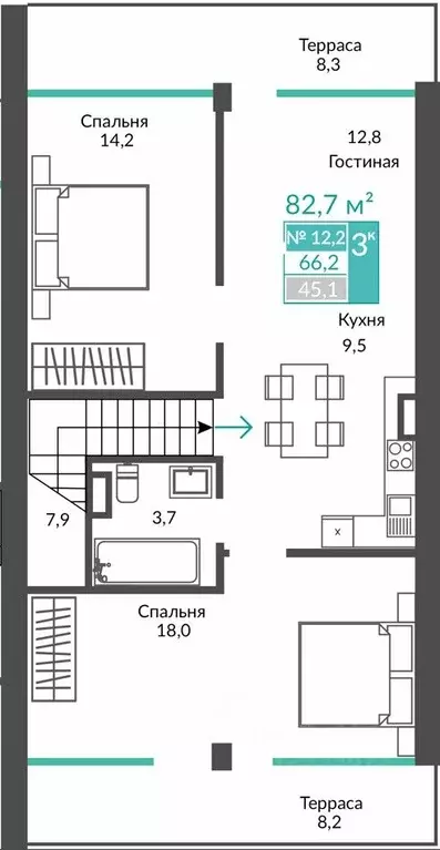 3-к кв. Крым, Алушта муниципальный округ, с. Виноградное ул. Сусловой ... - Фото 1