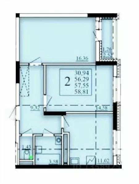 2-к кв. Башкортостан, Уфа Затон-Восточный жилрайон, Паруса жилой ... - Фото 1