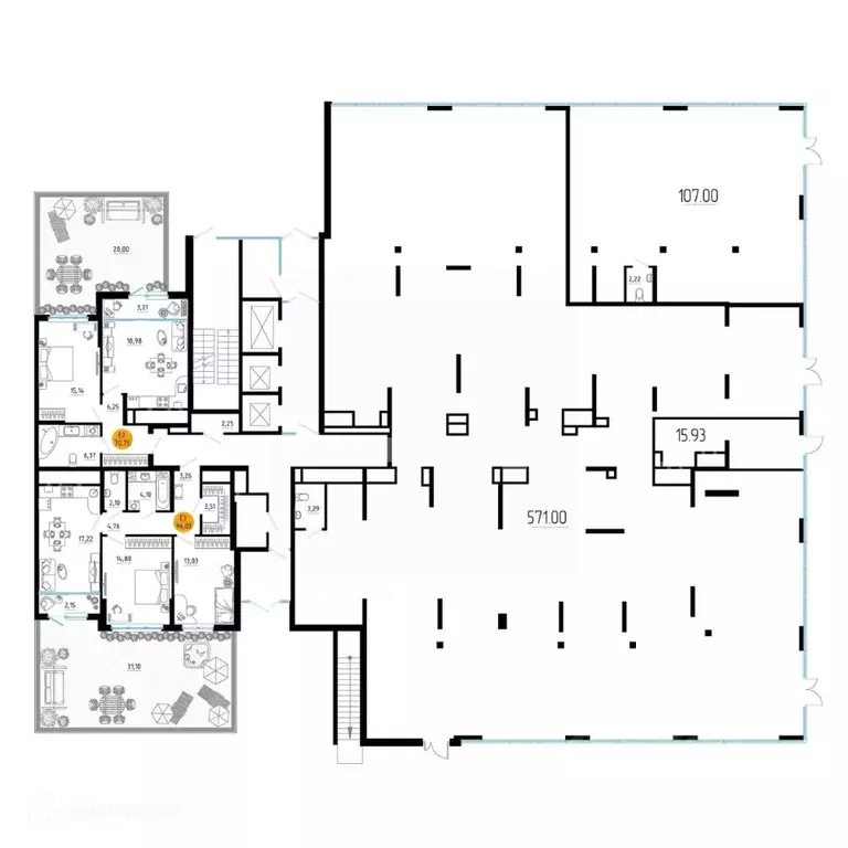 2-к кв. Рязанская область, Рязань ул. Земнухова, 2 (96.03 м) - Фото 1