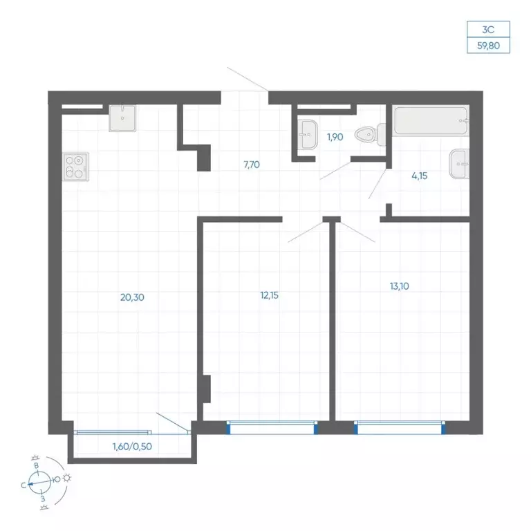 2-к кв. Челябинская область, Челябинский городской округ, пос. ... - Фото 1