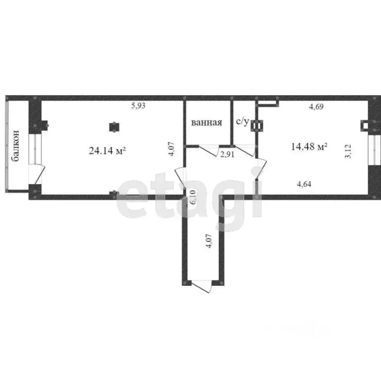 1-к кв. Ханты-Мансийский АО, Сургут Югорская ул., 17 (59.0 м) - Фото 1