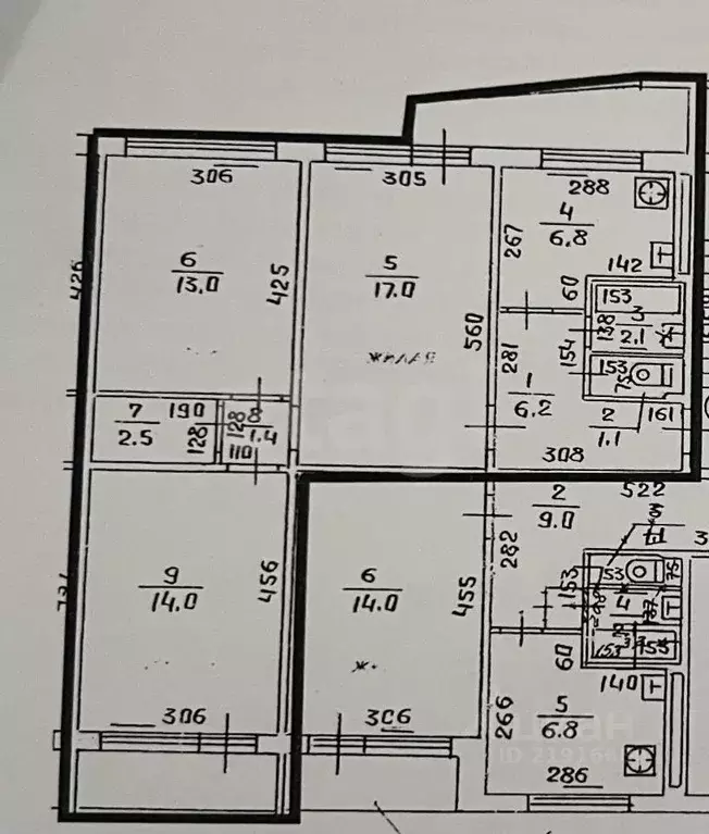 3-к кв. Калининградская область, Калининград Тобольская ул., 31 (64.0 ... - Фото 2