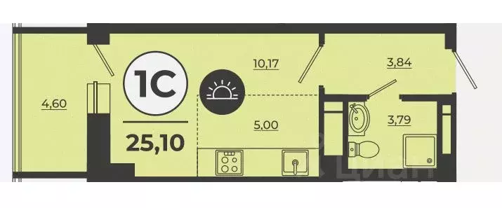 Студия Ростовская область, Ростов-на-Дону Левенцовский мкр, Сокольники ... - Фото 0