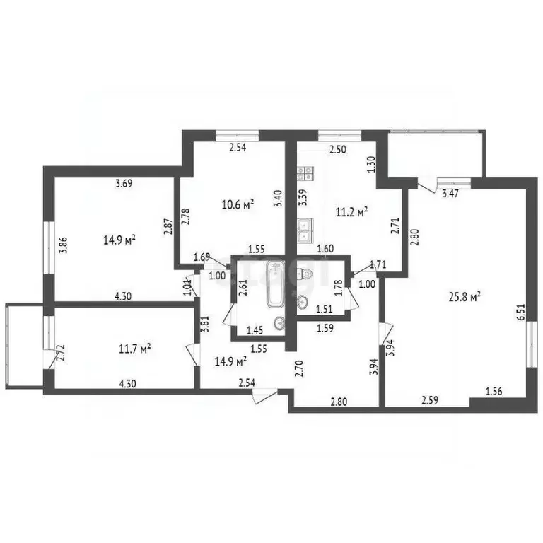 4-к кв. Архангельская область, Архангельск Ленинградский просп., 392 ... - Фото 2