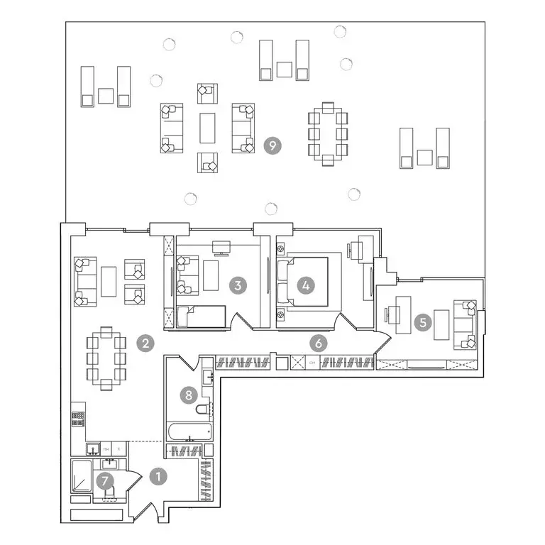 3-комнатная квартира: Москва, проспект Академика Сахарова, 7 (255.5 м) - Фото 0