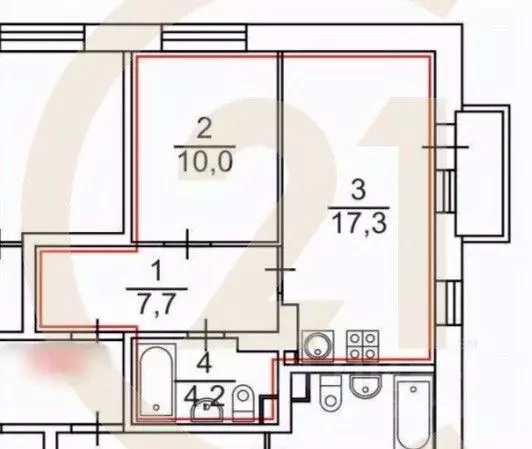 2-к кв. Пермский край, Пермь ул. Агатовая, 32 (39.2 м) - Фото 2