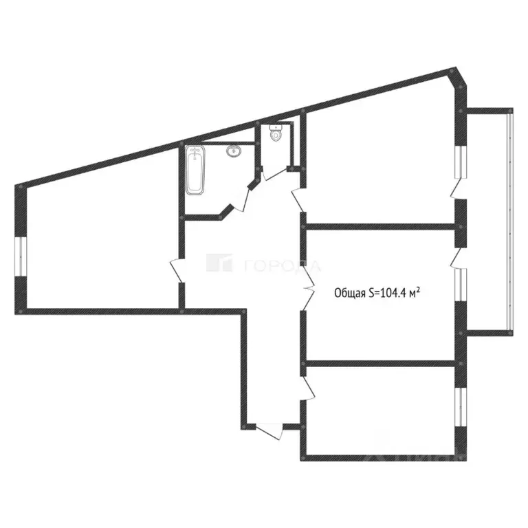 3-к кв. Алтайский край, Барнаул Взлетная ул., 7 (104.4 м) - Фото 2