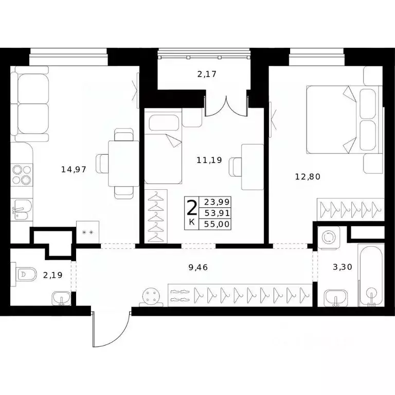 2-к кв. Нижегородская область, Нижний Новгород Ленгородок мкр, Мед ... - Фото 1