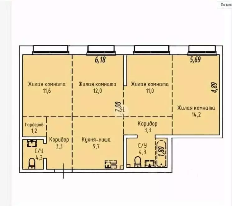 3-к кв. Иркутская область, Иркутск Култукская ул., 16 (74.8 м) - Фото 2