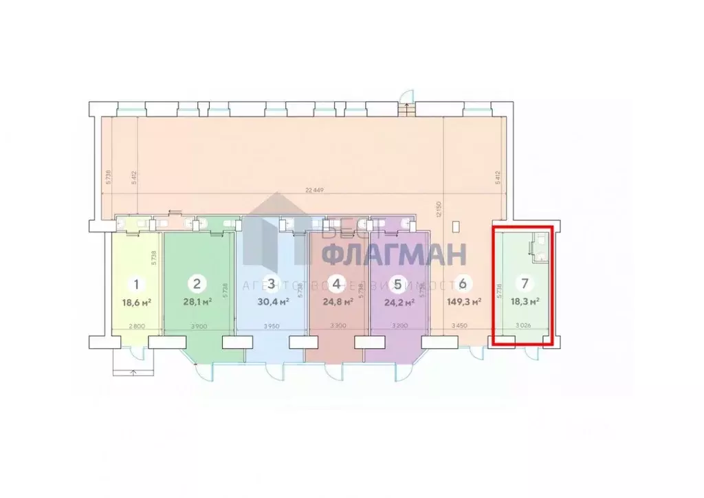 Помещение свободного назначения в Москва Ленинский просп., 62/1 (19 м) - Фото 2