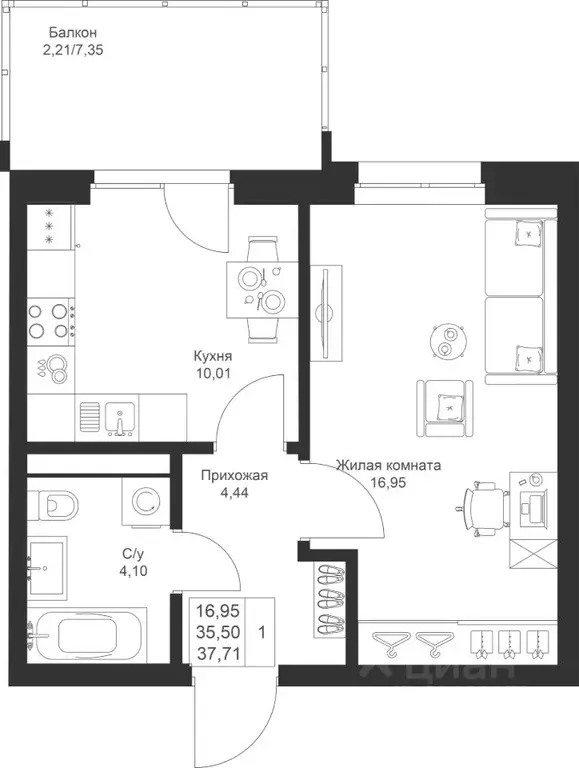 1-к кв. Татарстан, Лаишевский район, Столбищенское с/пос, с. Усады ул. ... - Фото 1