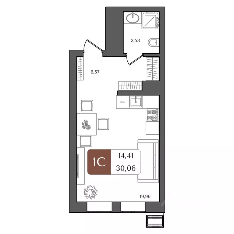 Студия Башкортостан, Уфа Глумилино жилрайон, Холмогоры жилой комплекс ... - Фото 1