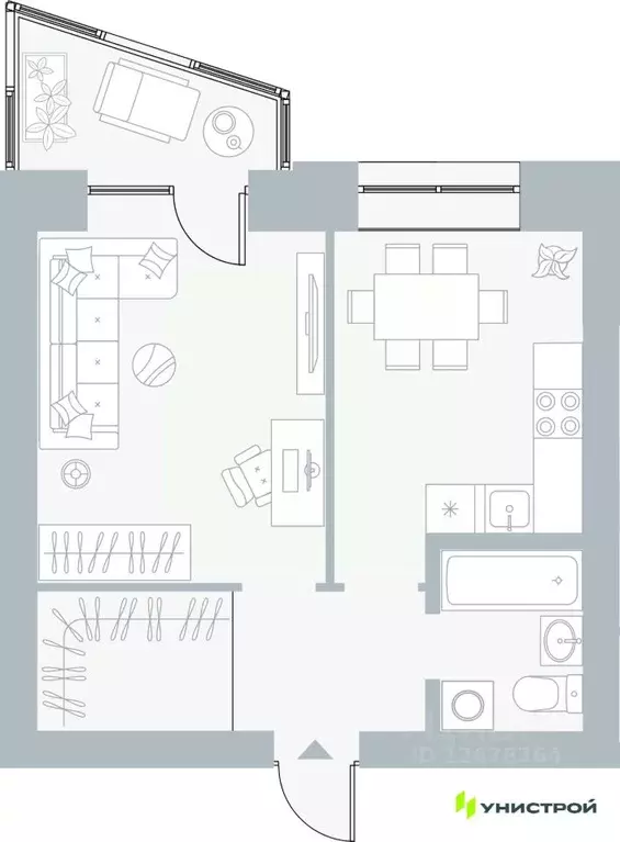 1-к кв. Пермский край, Пермь Рионская ул., 4А (39.42 м) - Фото 1