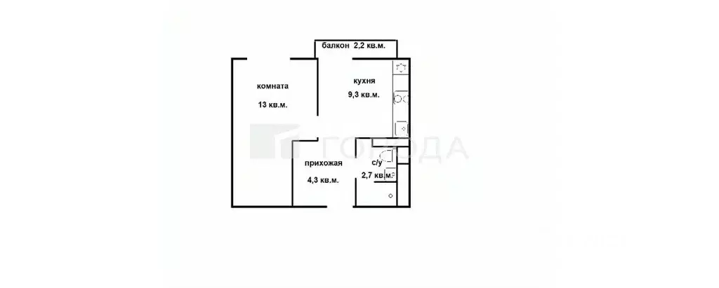 1-к кв. Москва Сосенское поселение, просп. Куприна, 38к1 (31.5 м) - Фото 2
