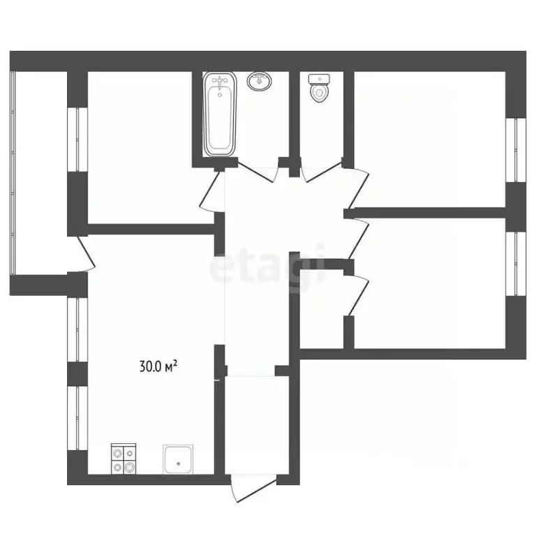 3-к кв. Тюменская область, Тюмень ул. Тимофея Кармацкого, 9к2 (115.4 ... - Фото 2