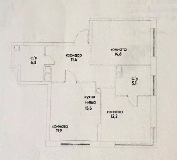 3-к кв. Москва Жилой комплекс остров, 5-й кв-л, 3 (64.1 м) - Фото 1