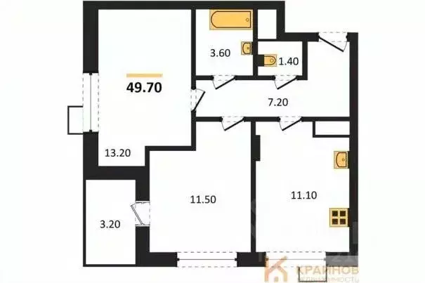 2-к кв. Воронежская область, Воронеж бул. Содружества, 6 (49.7 м) - Фото 0