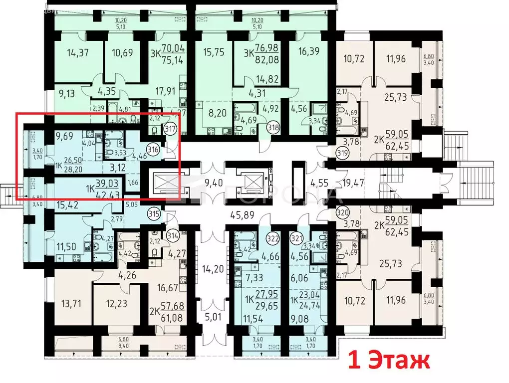 Квартира-студия: Кисловка, микрорайон Левобережный, улица Василия ... - Фото 1
