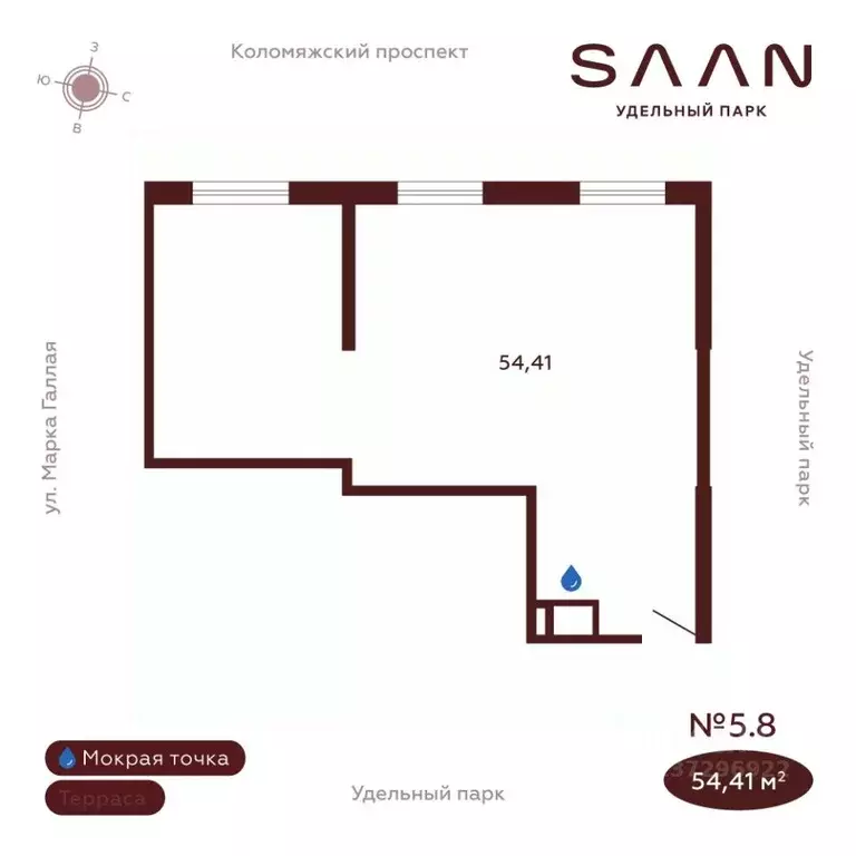 Офис в Санкт-Петербург Коломяжский просп., 19А (54 м) - Фото 1