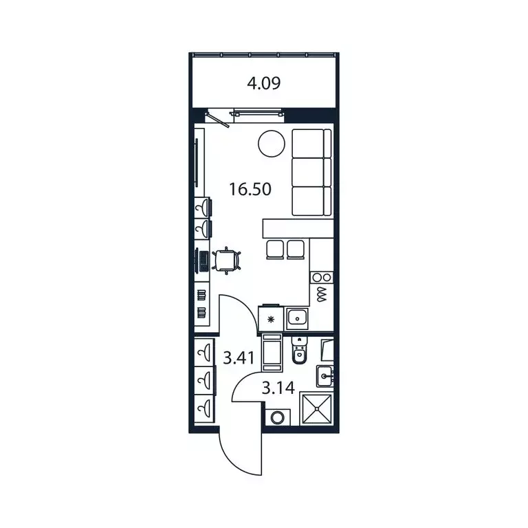 Квартира-студия: Мурино, Романовская улица, 9 (22.7 м) - Фото 1