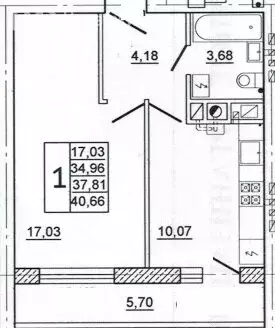 1-комнатная квартира: Смоленск, улица Нахимова, 23А (40.9 м) - Фото 1