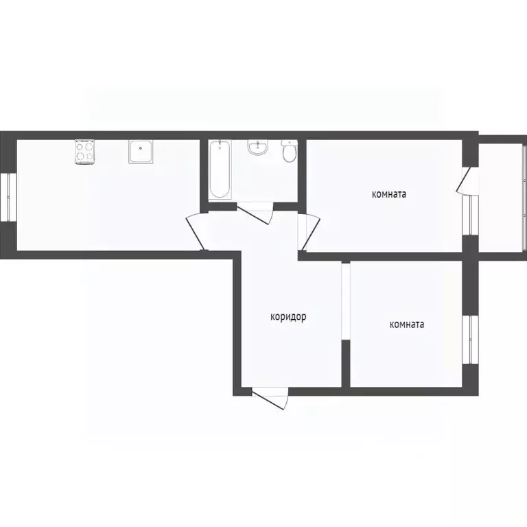 2-к кв. Бурятия, Улан-Удэ 113-й мкр, 23 (43.4 м) - Фото 1