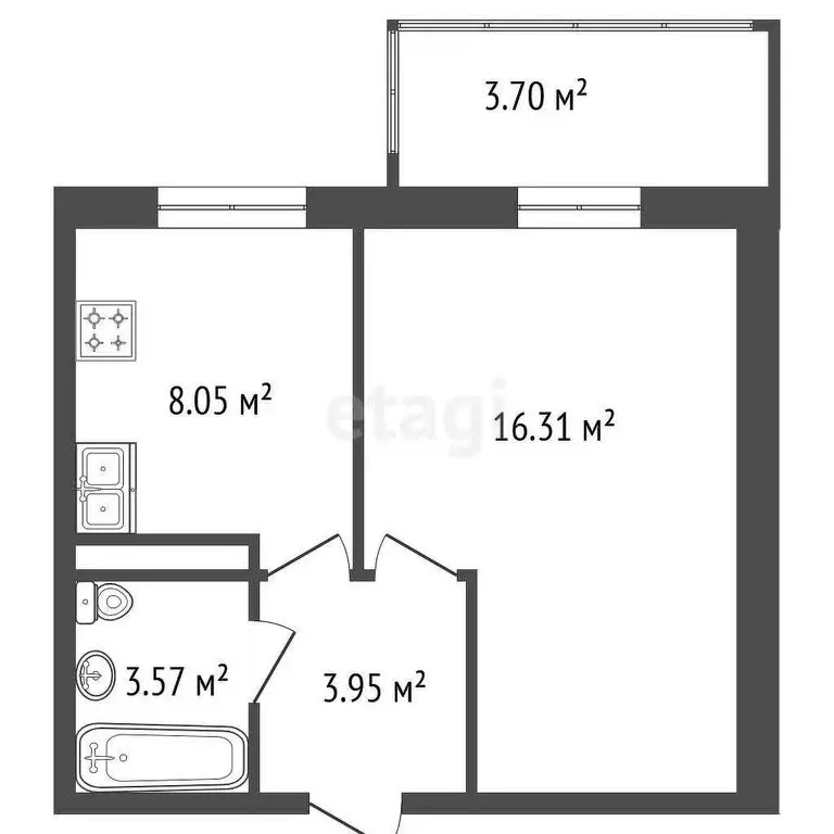 1-комнатная квартира: Мурино, улица Шувалова, 14 (33 м) - Фото 0