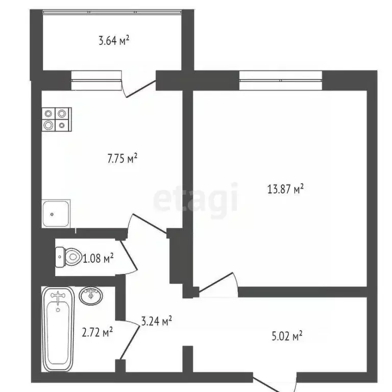 1-к кв. Ростовская область, Ростов-на-Дону Таганрогская ул., 112Б ... - Фото 1
