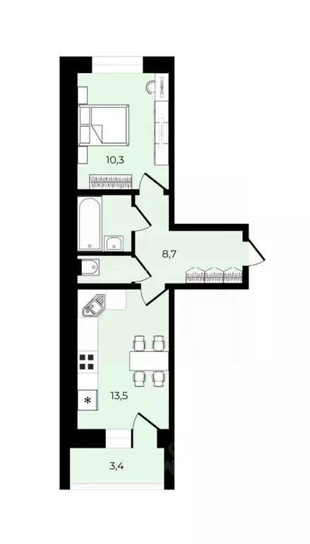 1-к кв. Санкт-Петербург ул. Невзоровой, 9 (37.7 м) - Фото 2