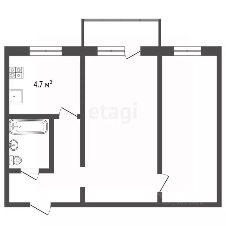 2-к кв. Ярославская область, Ярославль ул. Большие Полянки, 17к2 (44.0 ... - Фото 2