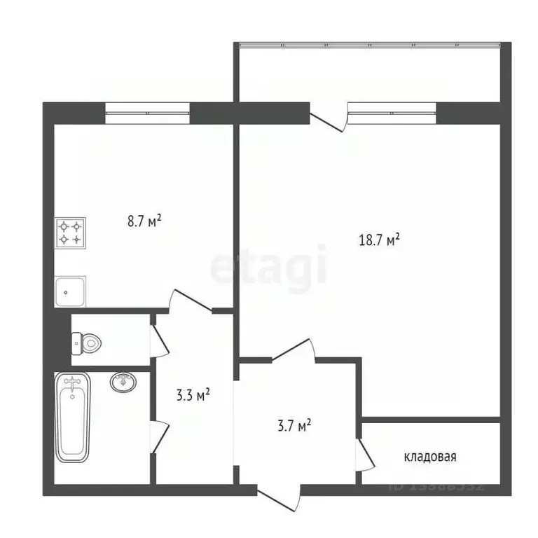 1-к кв. Красноярский край, Красноярск Северный мкр, ул. Водопьянова, ... - Фото 2