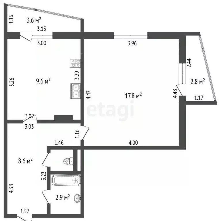 1-к кв. Орловская область, Орел Артельный пер., 6А (45.0 м) - Фото 2