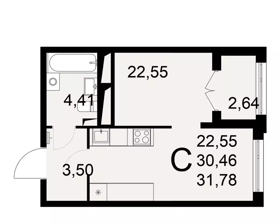 1-комнатная квартира: Тула, Одоевское шоссе, 73 (31.78 м) - Фото 0