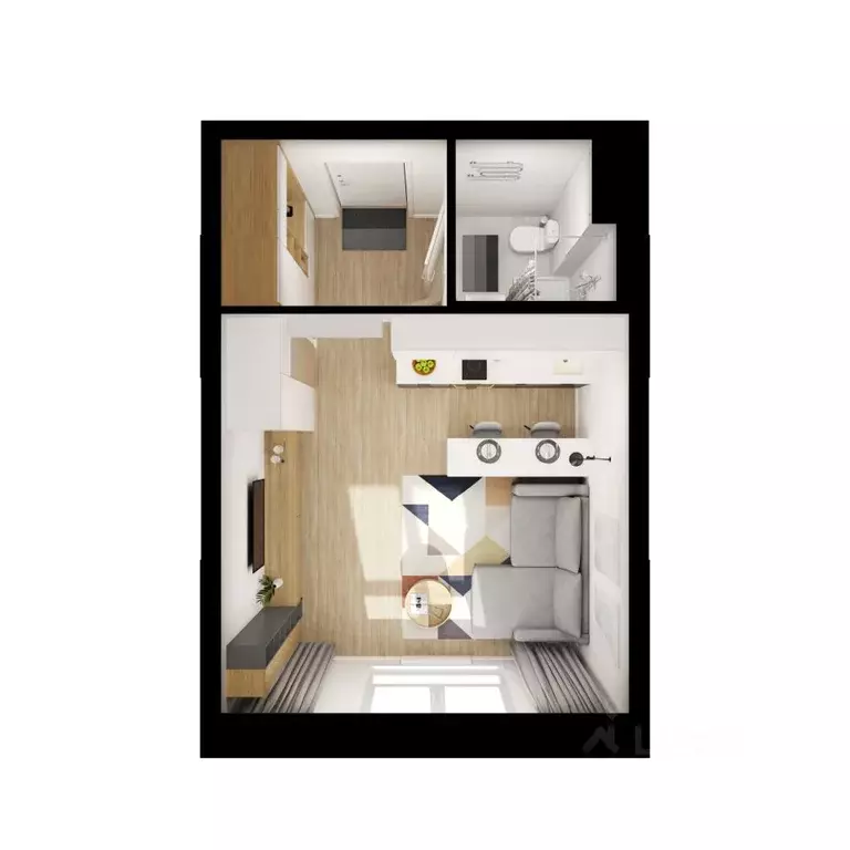 Студия Москва Люблинская ул., 74к1 (25.4 м) - Фото 2