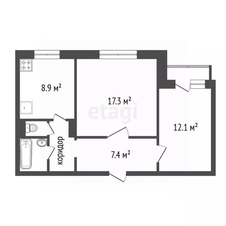 2-к кв. Красноярский край, Красноярск Судостроительная ул., 127 (53.6 ... - Фото 2
