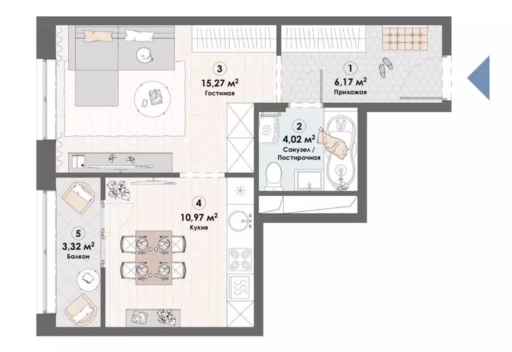 1-к кв. Московская область, Пушкино Надсоновский туп. (39.75 м) - Фото 1