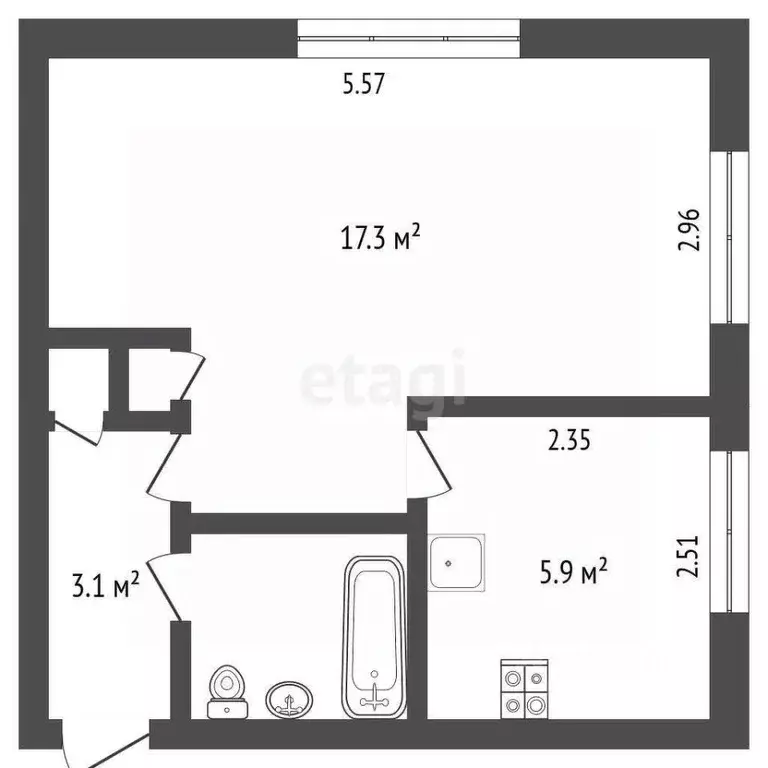 1-к кв. Камчатский край, Елизовский муниципальный округ, пос. ... - Фото 1