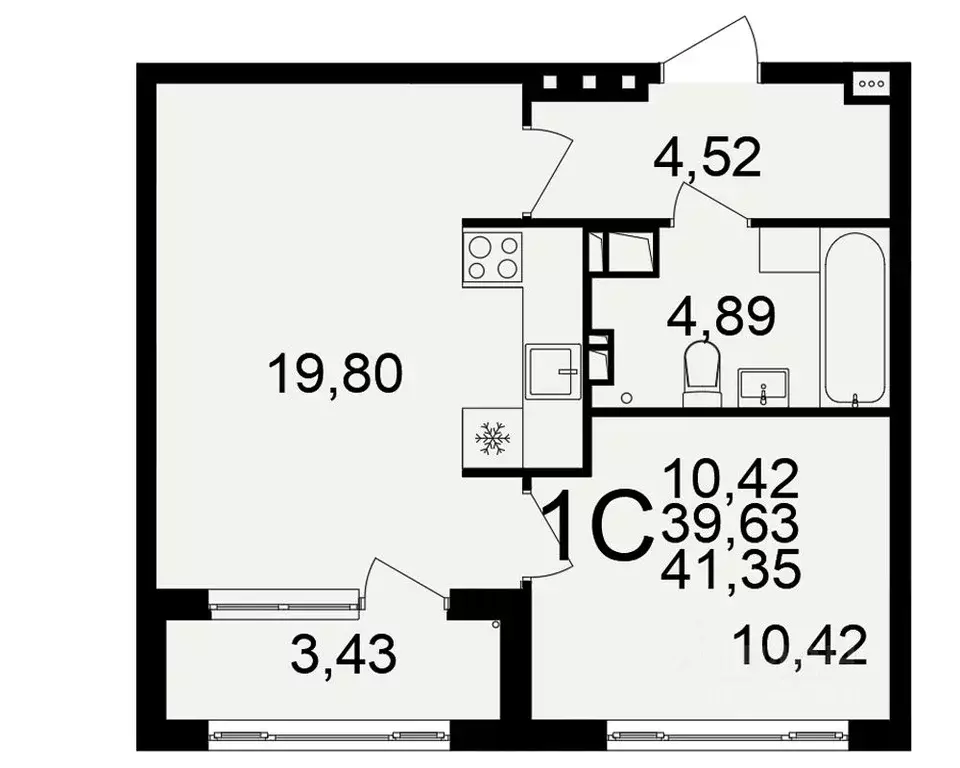 1-к кв. Тульская область, Тула  (41.35 м) - Фото 0