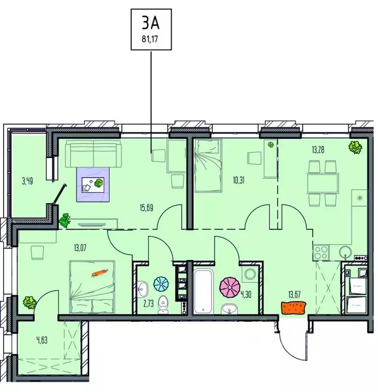 3-к кв. Иркутская область, Иркутск Правобережный округ, Лотос жилой ... - Фото 1