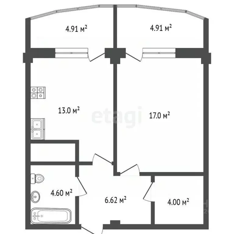 1-к кв. Калужская область, Малоярославец Звездная ул., 14/1 (52.13 м) - Фото 2