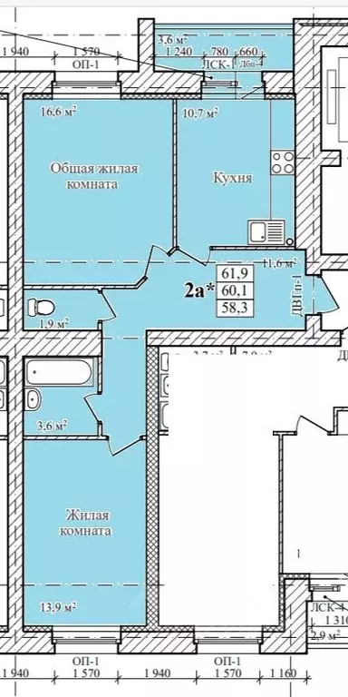 2-к кв. Тамбовская область, Тамбов городской округ, с. Бокино пер. ... - Фото 1
