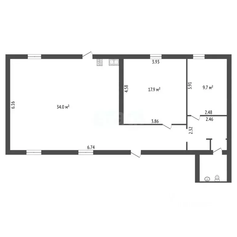 3-к кв. Санкт-Петербург просп. Римского-Корсакова, 49 (82.0 м) - Фото 2