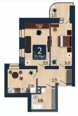 2-комнатная квартира: Смоленск, улица Попова, 30 (71.75 м) - Фото 0