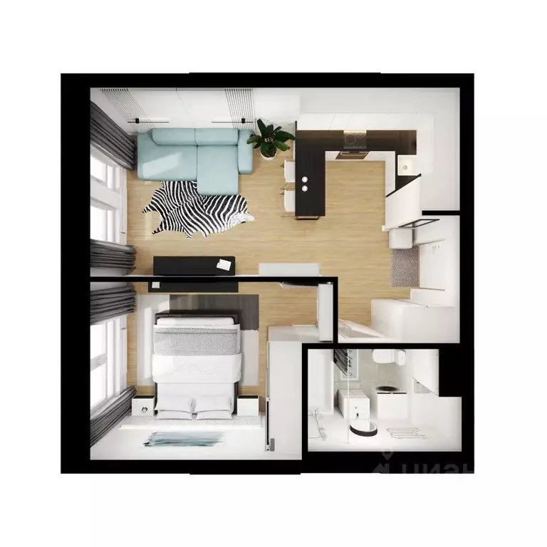 Квартира, 1 комната, 35.6 м - Фото 2