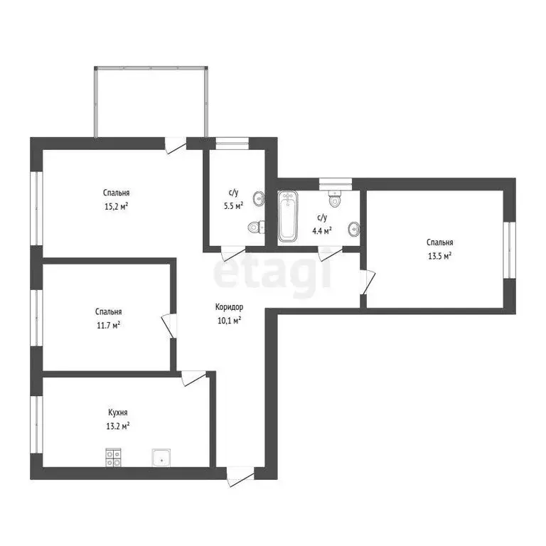 3-комнатная квартира: Боровский, улица Мира, 27 (81.5 м) - Фото 0