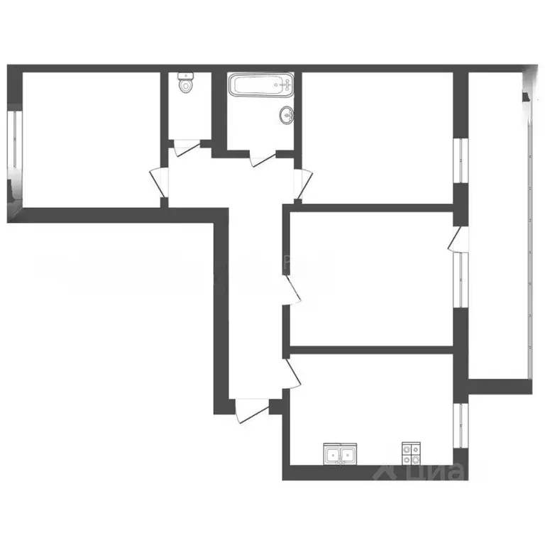 3-к кв. Тюменская область, Тюмень ул. Прокопия Артамонова, 9 (75.0 м) - Фото 2